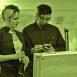 Danielle and David checking detection sensors